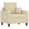 vidaXL Sofa Chair with Footstool Cream 23.6" Fabric