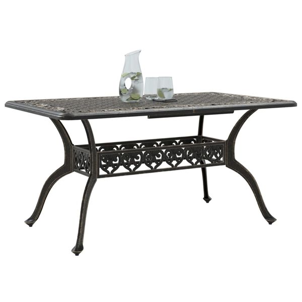 vidaXL Garden Table Bronze Cast Aluminum Large Garden Table