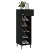 vidaXL Shoe Cabinet Black Engineered Wood Compact Shoe Cabinet