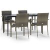 vidaXL Garden Dining Set Black and Gray