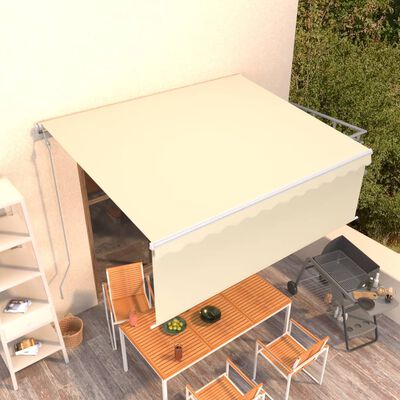 vidaXL Automatic Retractable Awning with Blind 13.1'x9.8' Cream