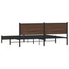 vidaXL Bed Frame Brown Oak Steel, Engineered Wood Full Bed Frame