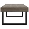 vidaXL Coffee Table Gray and Black MDF with veneer and iron Large