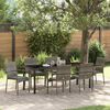 vidaXL Garden Dining Set with Cushion 7 pcs Grey Poly Rattan
