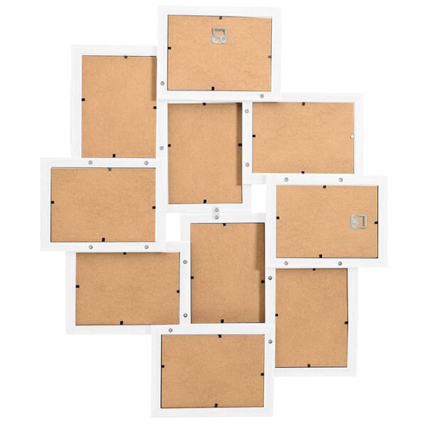 vidaXL Photo Frame White MDF and hard PS material Holds 4x6 in photos