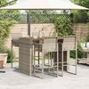 vidaXL Garden Bar Set Gray PE rattan, powder-coated steel, solid acacia wood