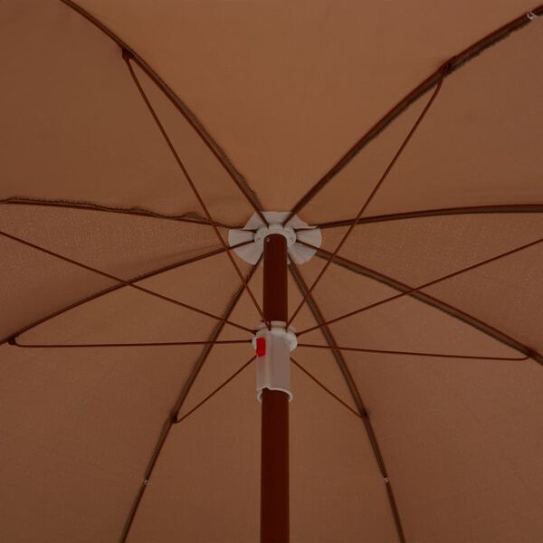 vidaXL Garden Parasol Taupe 100% polyester and steel Large