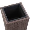 vidaXL Garden Raised Bed 11.8"x11.8"x31.5" Poly Rattan Brown