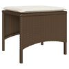 vidaXL Patio Sofa 2-Seater with Table and Stools Brown Poly Rattan
