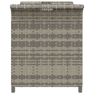 vidaXL Patio Bench with Cushion Gray 45.7"x18.1"x22.4" Poly Rattan