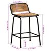 vidaXL Bar Stool Set of 4 Brown and black Solid rough mango wood, iron