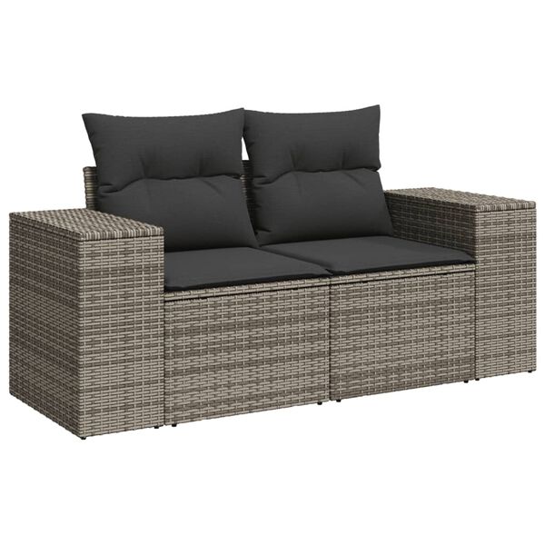 vidaXL Garden Sofa Set Grey
