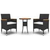 vidaXL Garden Dining Set Black, Cream White