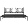 vidaXL Bed Frame Black Steel Full Bed Frame Rectangular Modern