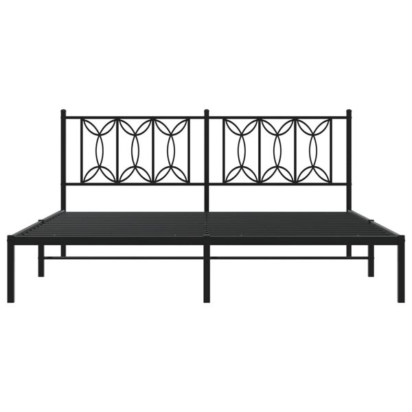 vidaXL Bed Frame Black Steel Full Bed Frame Rectangular Modern