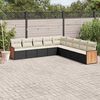 vidaXL Garden Sofa Set Black and Cream