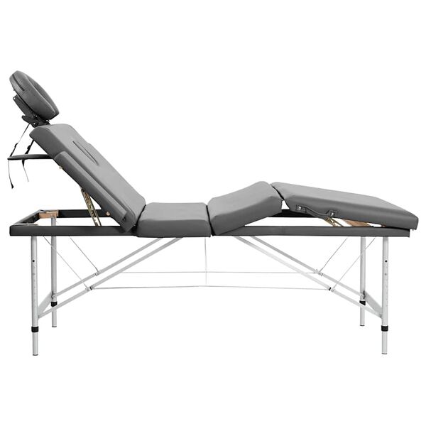 vidaXL Massage Table with 4 Zones Aluminum Frame Anthracite 73.2"x26.8"