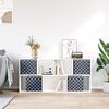vidaXL Foldable Storage Box Set of 4 Blue with lattice pattern