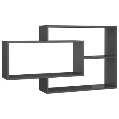 vidaXL Wall Shelves High Gloss Gray 40.9"x7.9"x23" Engineered Wood