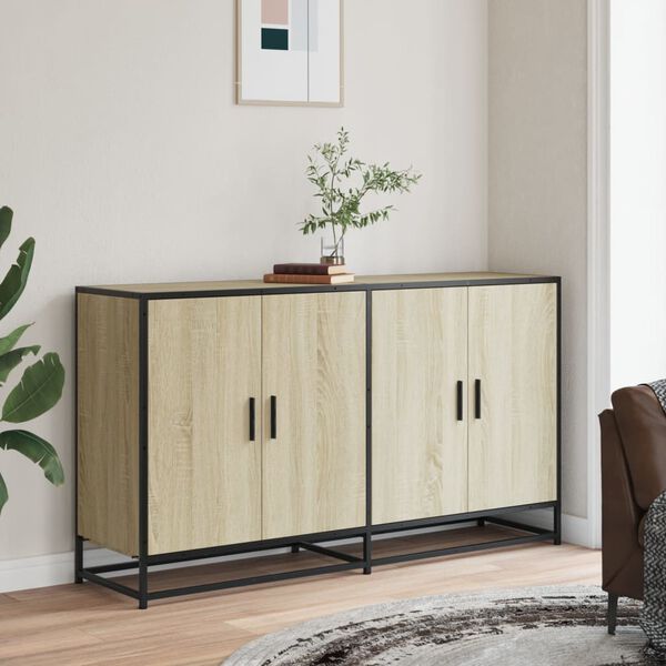 vidaXL Sideboard Sonoma oak Engineered wood and metal Sideboard