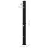 vidaXL Solar Shower Black ABS, Zinc Alloy Extra Tall