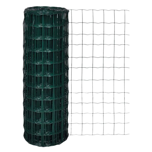 vidaXL Euro Fence Steel 82.0x5.6' Green