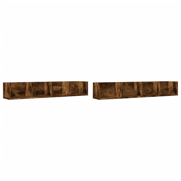 vidaXL Wall Cabinets Set of 2 Smoked Oak Engineered Wood Standard