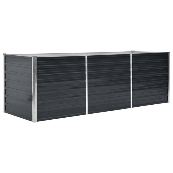 vidaXL Raised Bed Anthracite Galvanized steel Large Durable