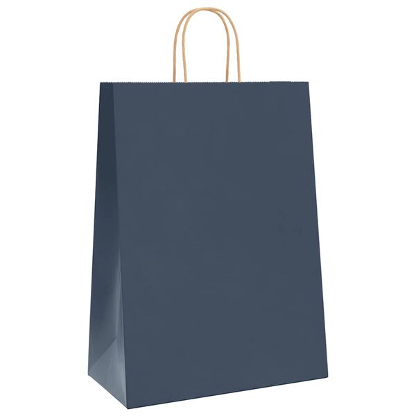vidaXL Paper Bags 50 pcs with Handles Blue 12.6x6.7x17.3"