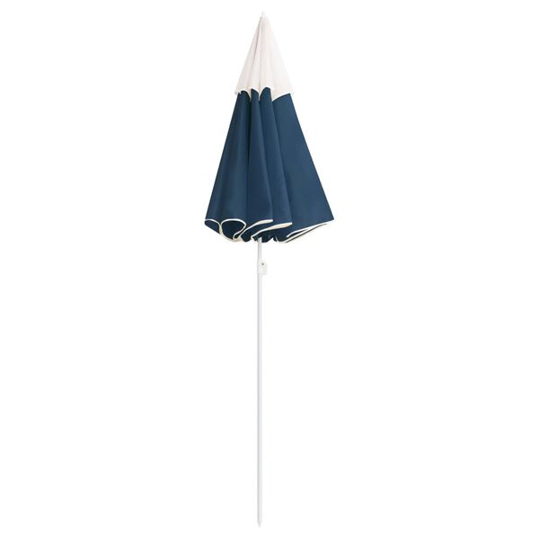 vidaXL Garden Parasol Blue Polyester, Steel Medium Foldable