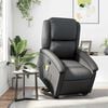 vidaXL Stand up Massage Recliner Chair Black Real Leather
