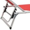 vidaXL Sun Lounger Red Aluminum Standard Collapsible