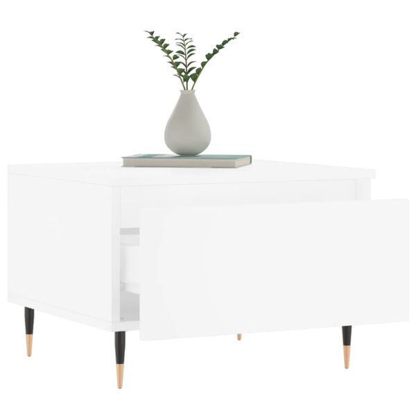 vidaXL Coffee Table White Engineered wood 19.7 x 18.1 x 13.8 in