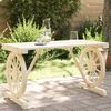 vidaXL Garden Table Brown Solid fir wood Medium Decorative Inlays