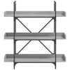 vidaXL Bookcase Grey Sonoma Engineered wood, metal Medium