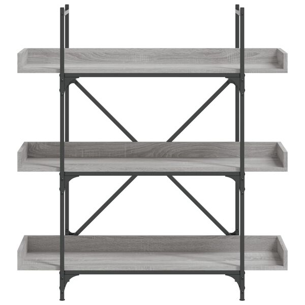 vidaXL Bookcase Grey Sonoma Engineered wood, metal Medium