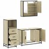 vidaXL Bathroom Furniture Set Sonoma Oak Engineered Wood, Metal, Glass