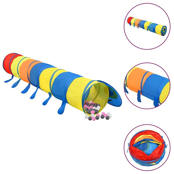 vidaXL Play Tunnel Multicolor 170T polyester, steel, PE (polyethylene)