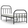 vidaXL Bed Frame Black Powder-coated Steel Small Single Bed Frame