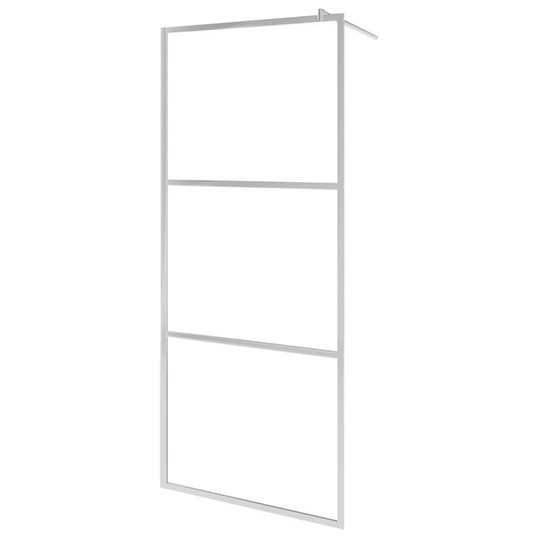 vidaXL Walk-in Shower Wall with Shelf Chrome 45.3x76.8" ESG Glass&Aluminium