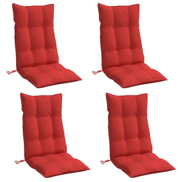 vidaXL Highback Chair Cushion Set of 4 Red Oxford fabric (100% polyester)