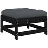 vidaXL Garden Lounge Set Black Solid pine wood, Oxford fabric Medium