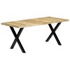 vidaXL Dining Table Wood color tabletop Solid Mango Wood Large