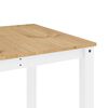 vidaXL Dining Table White Solid pine wood Large Decorative Inlays