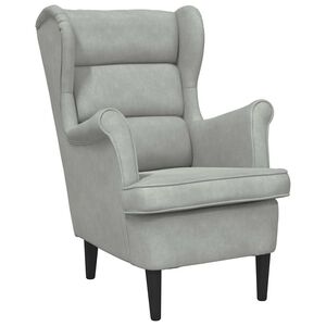 vidaXL Armchair Light Grey Velvet (100% polyester), plywood Medium