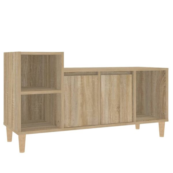 vidaXL TV Cabinet Sonoma oak Engineered wood, Solid eucalyptus wood
