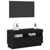 vidaXL TV Cabinet Black Oak 31.50 x 13.78 x 15.75 in Engineered Wood