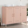 vidaXL Sideboard Pink Cold-rolled steel Medium Adjustable Feet