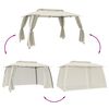 vidaXL Gazebo with Double Roof&Mesh Walls Cream 12.9'x9.6' Steel