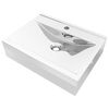 vidaXL Wash Basin with Overflow 23.6x18.1x6.3" Ceramic Silver
